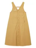 FINGERCROXX button-front pocket midi dress - Yellow