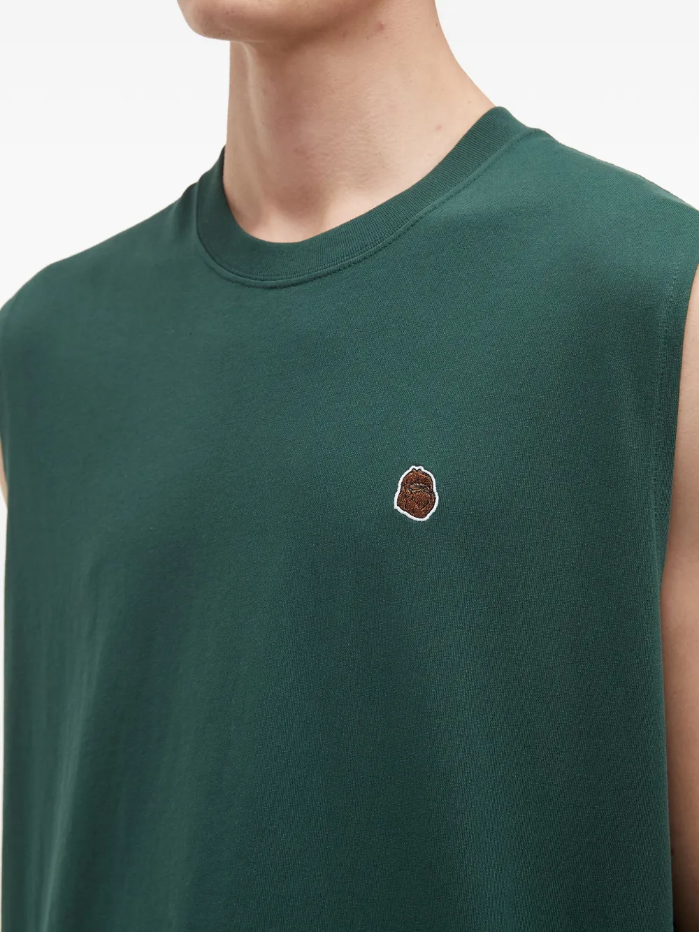 Fingercroxx Embroidered Cotton Vest In Green