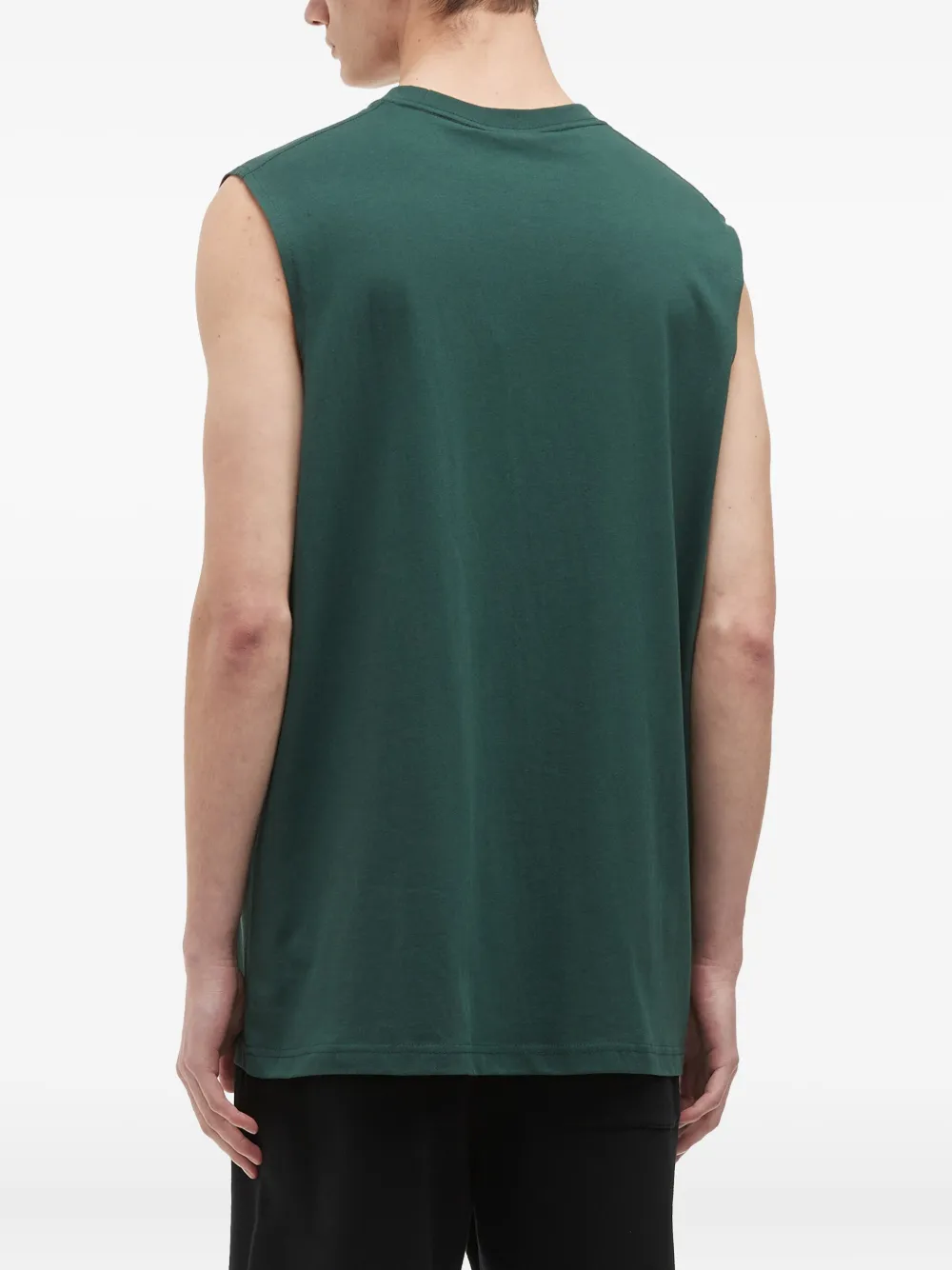 Fingercroxx Embroidered Cotton Vest In Green