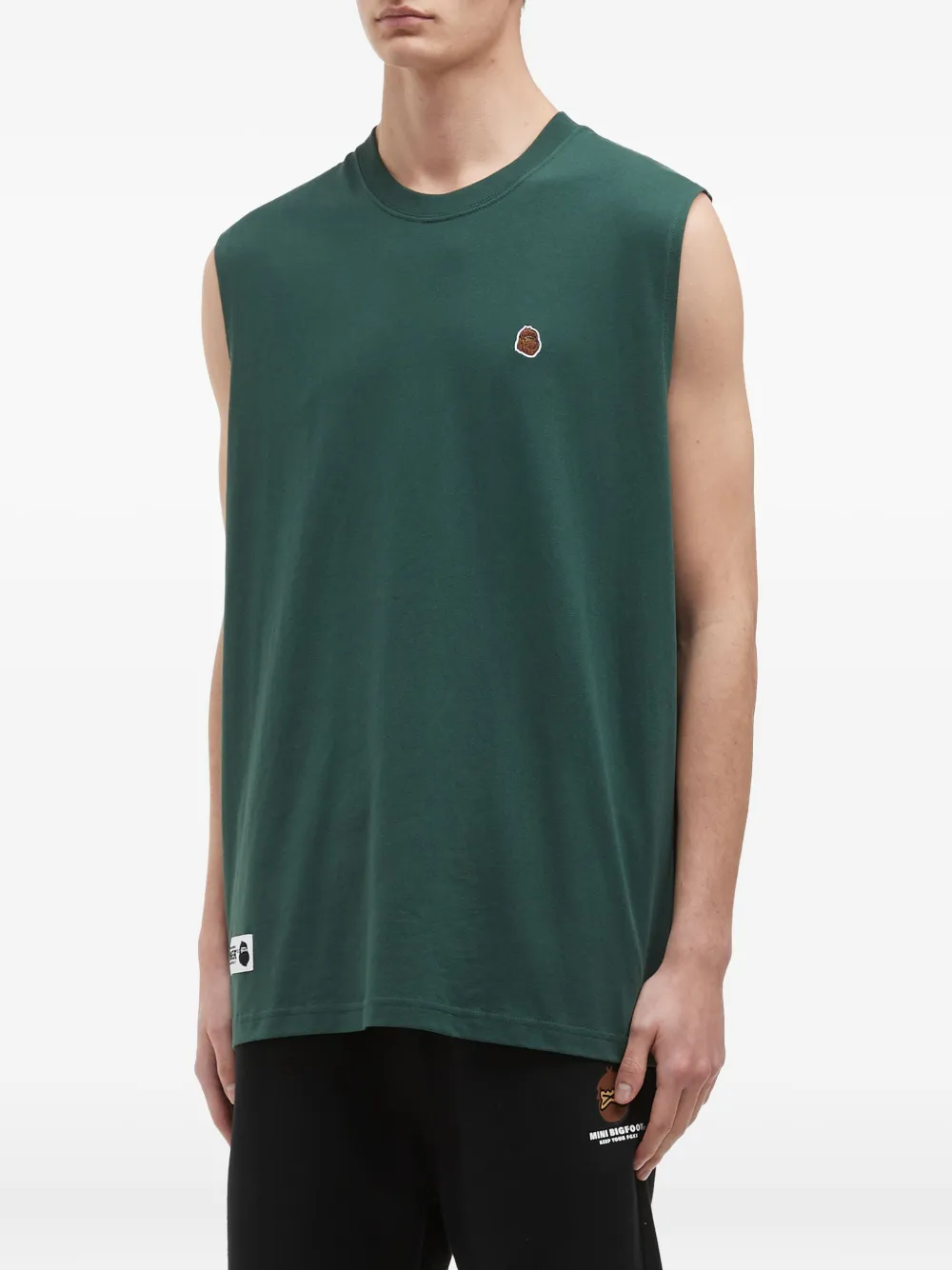 Fingercroxx Embroidered Cotton Vest In Green