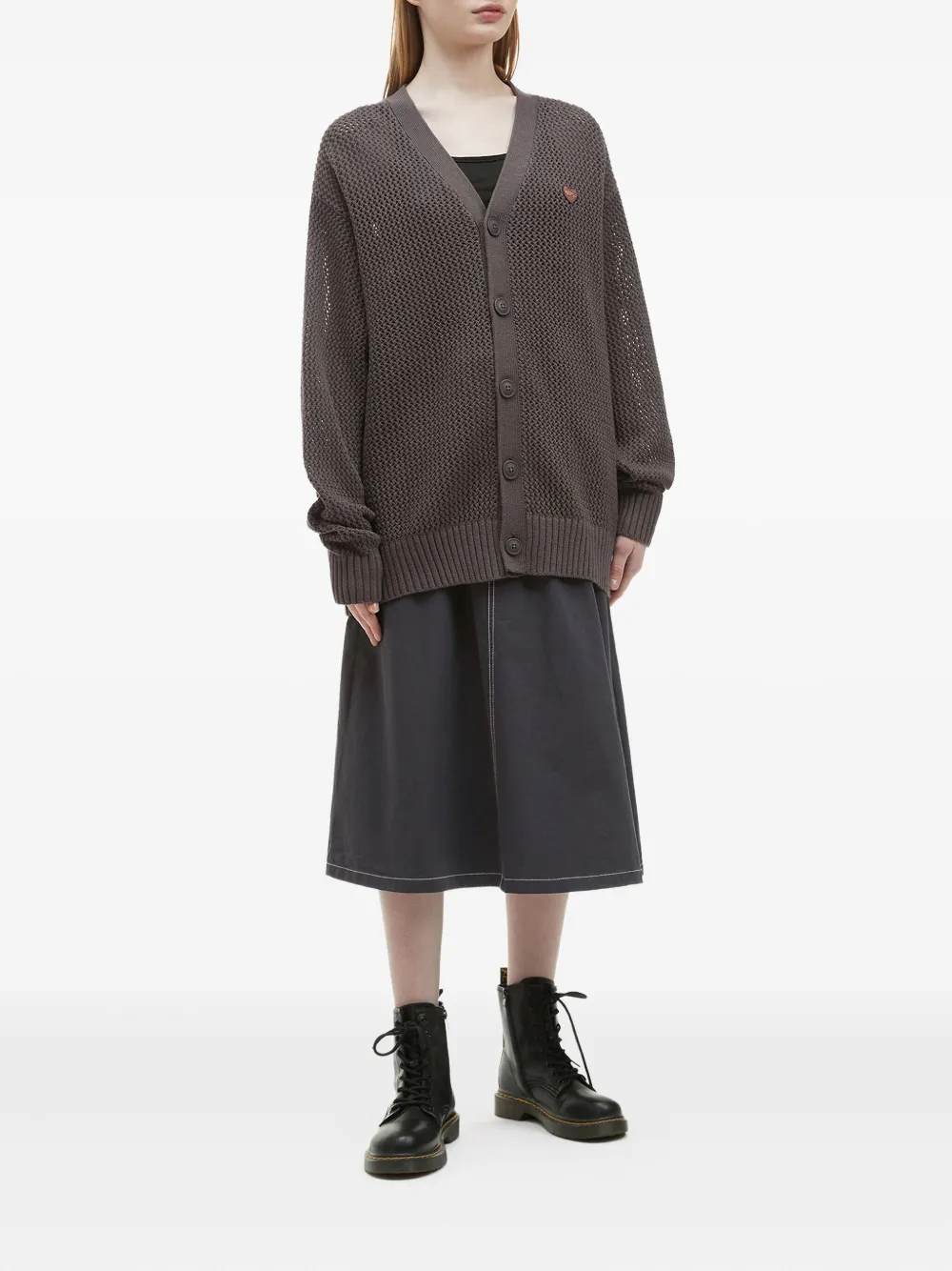 FINGERCROXX logo-patch midi skirt | A-Line Skirts | Image 2