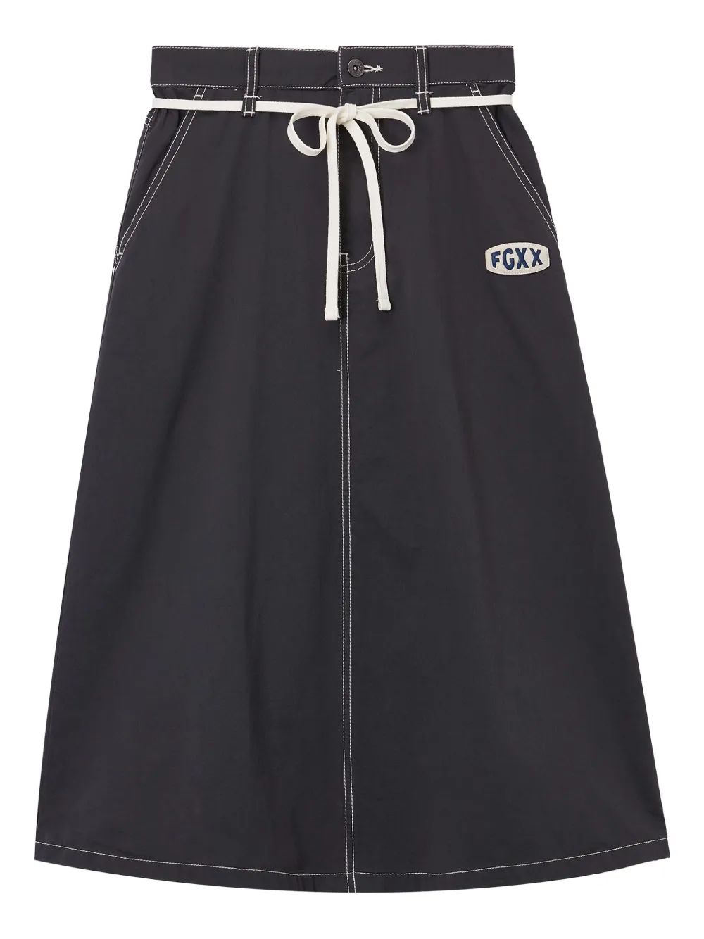 FINGERCROXX logo-patch midi skirt | Grey | Image 1