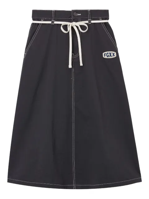 FINGERCROXX logo-patch midi skirt