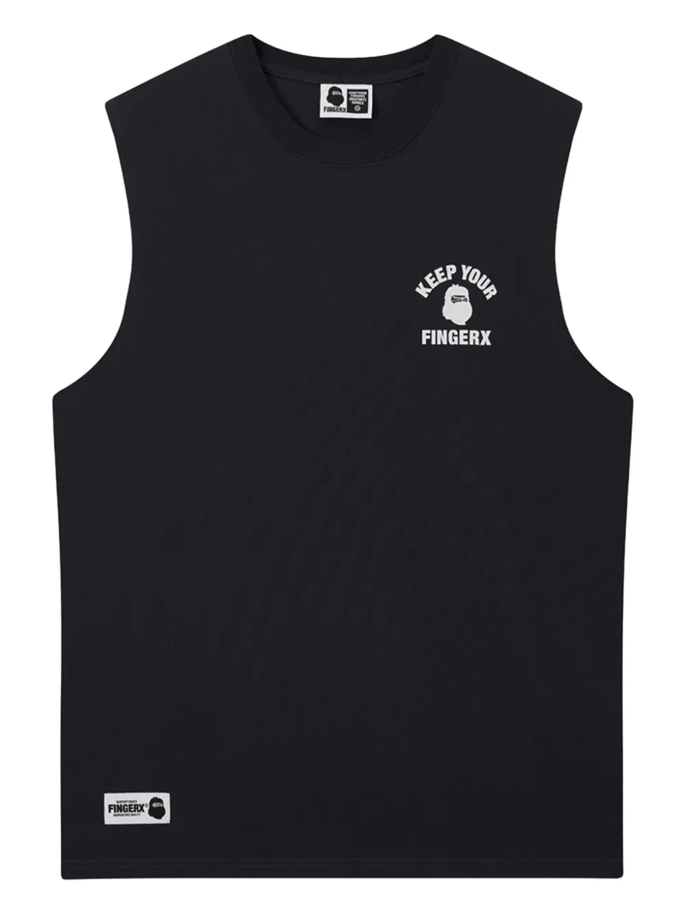 FINGERCROXX graphic-print cotton vest | Black | Image 1