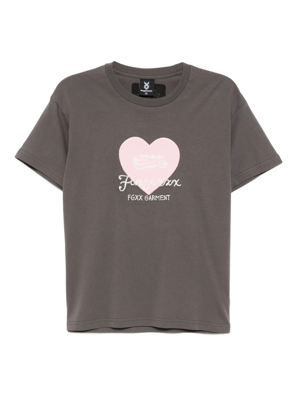 FINGERCROXX heart patch T-shirt | Grey | Image 1