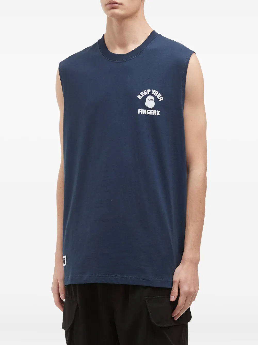 Fingercroxx Graphic-print Sleeveless Vest In Blue