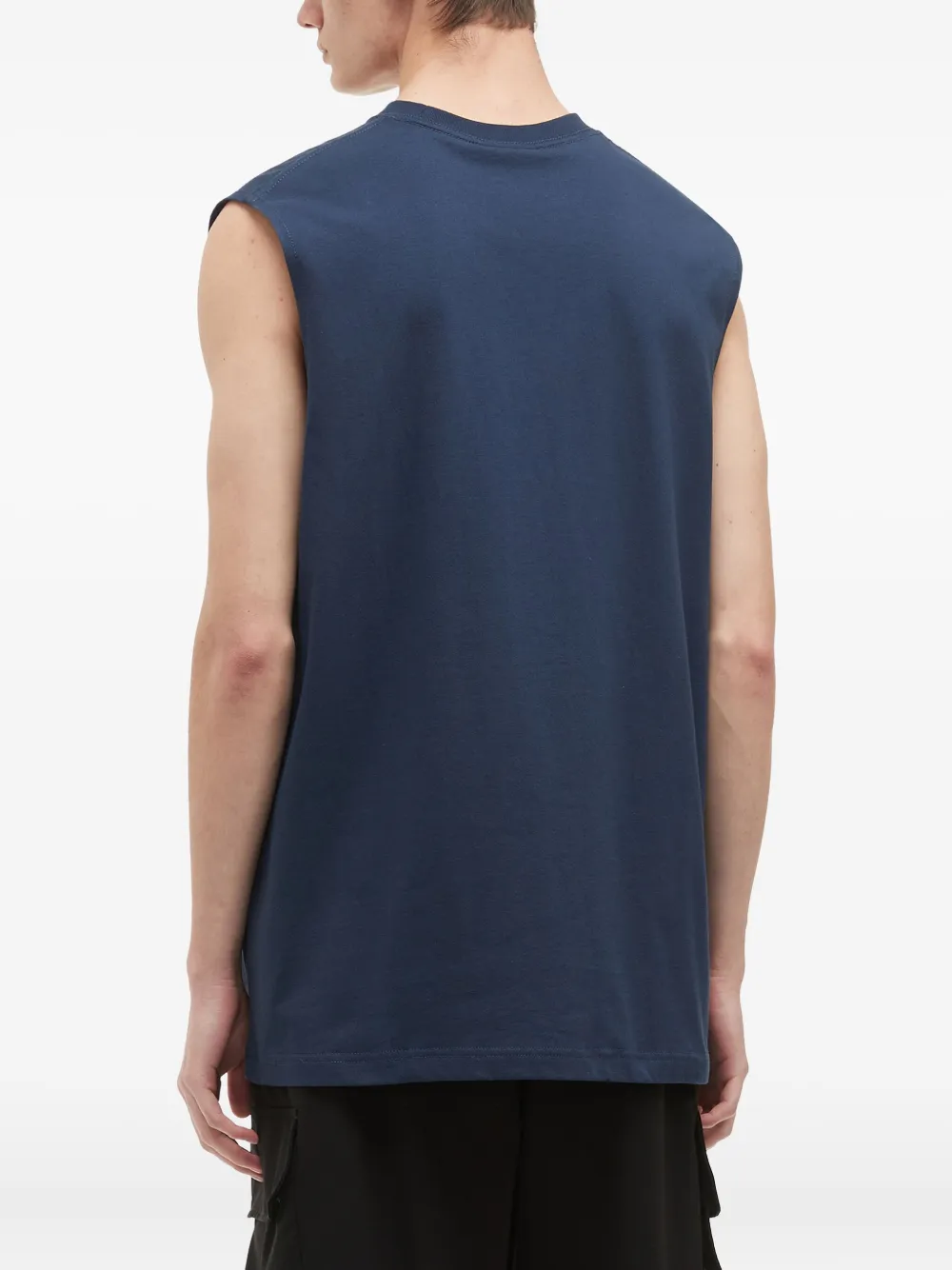 Fingercroxx Graphic-print Sleeveless Vest In Blue