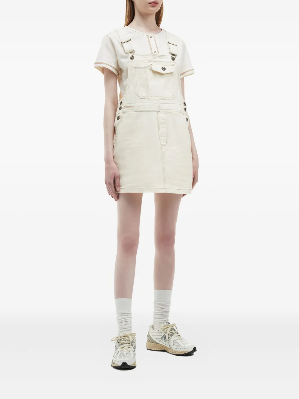 FINGERCROXX heart-detail pinafore denim mini dress | Day Dresses | Image 2
