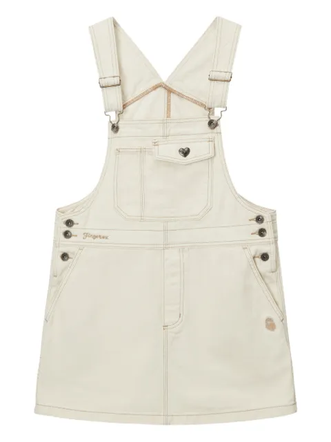 FINGERCROXX heart-detail pinafore denim mini dress