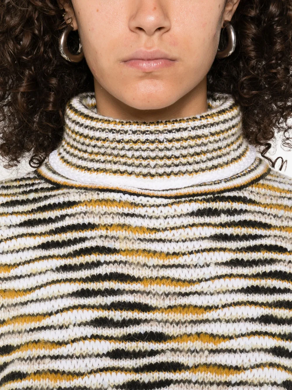 Missoni high-neck flame-pattern sweater Geel