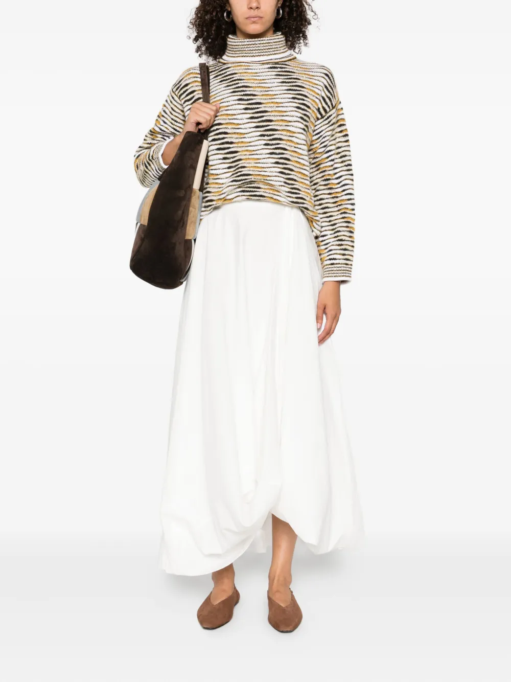 Missoni high-neck flame-pattern sweater Geel