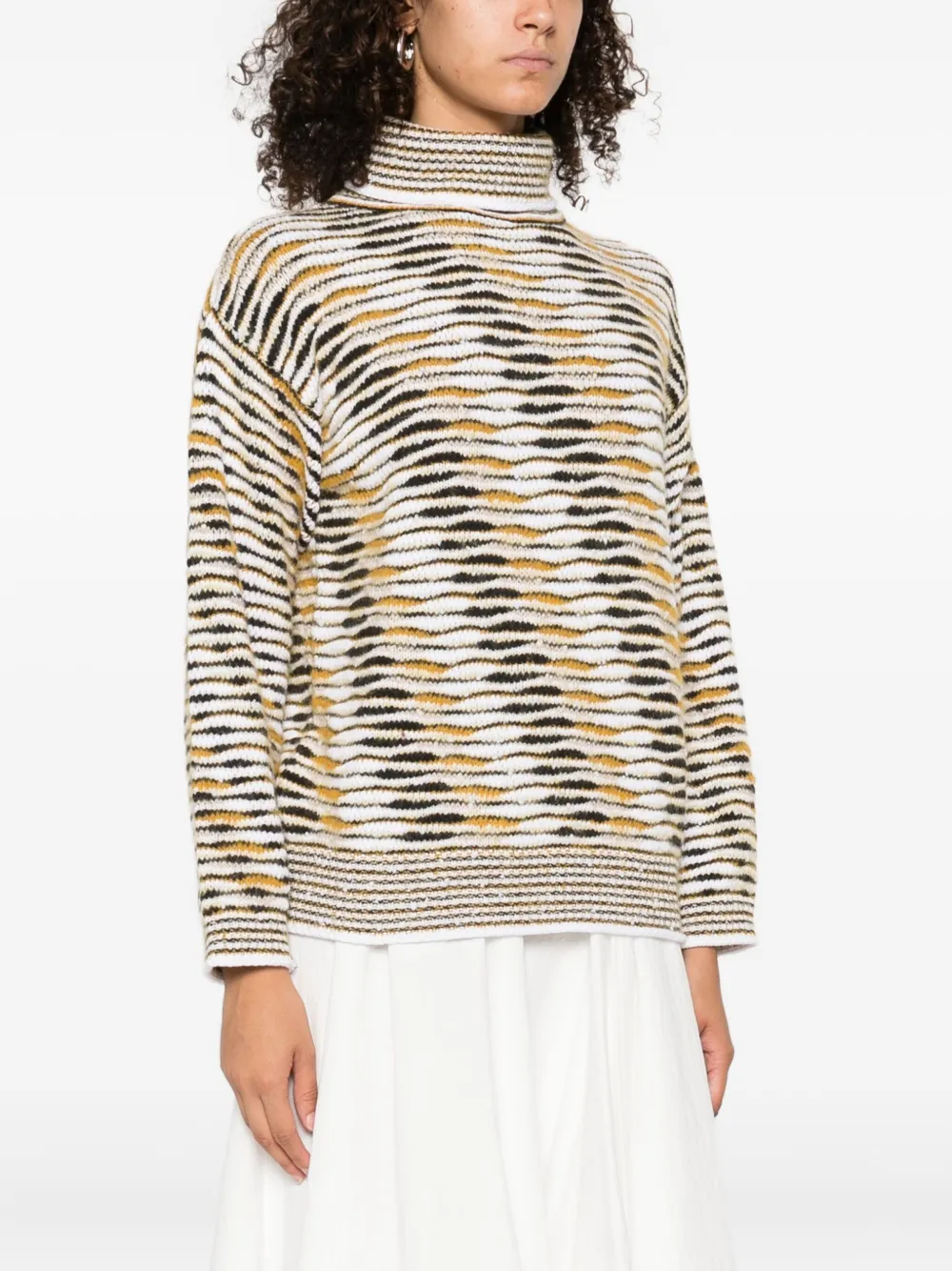 Missoni high-neck flame-pattern sweater Geel
