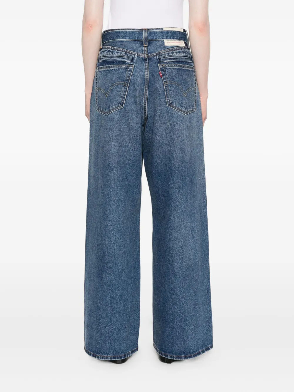 sacai belted straight-leg jeans Blauw