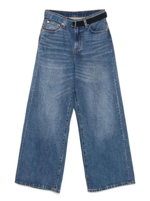 sacai belted straight-leg jeans