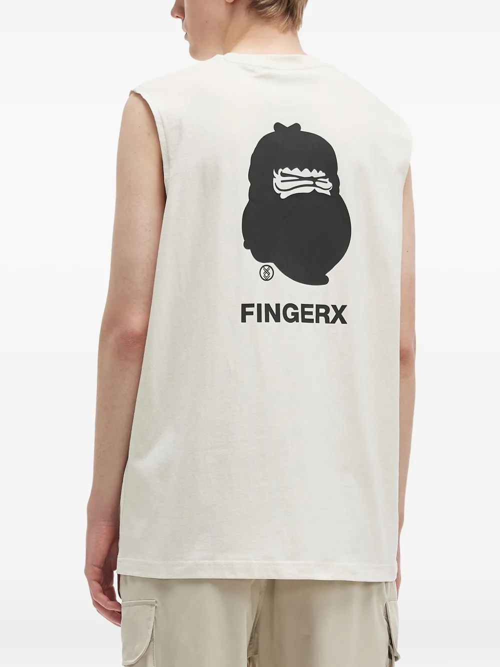 Fingercroxx Graphic-print Cotton Vest In Neutral