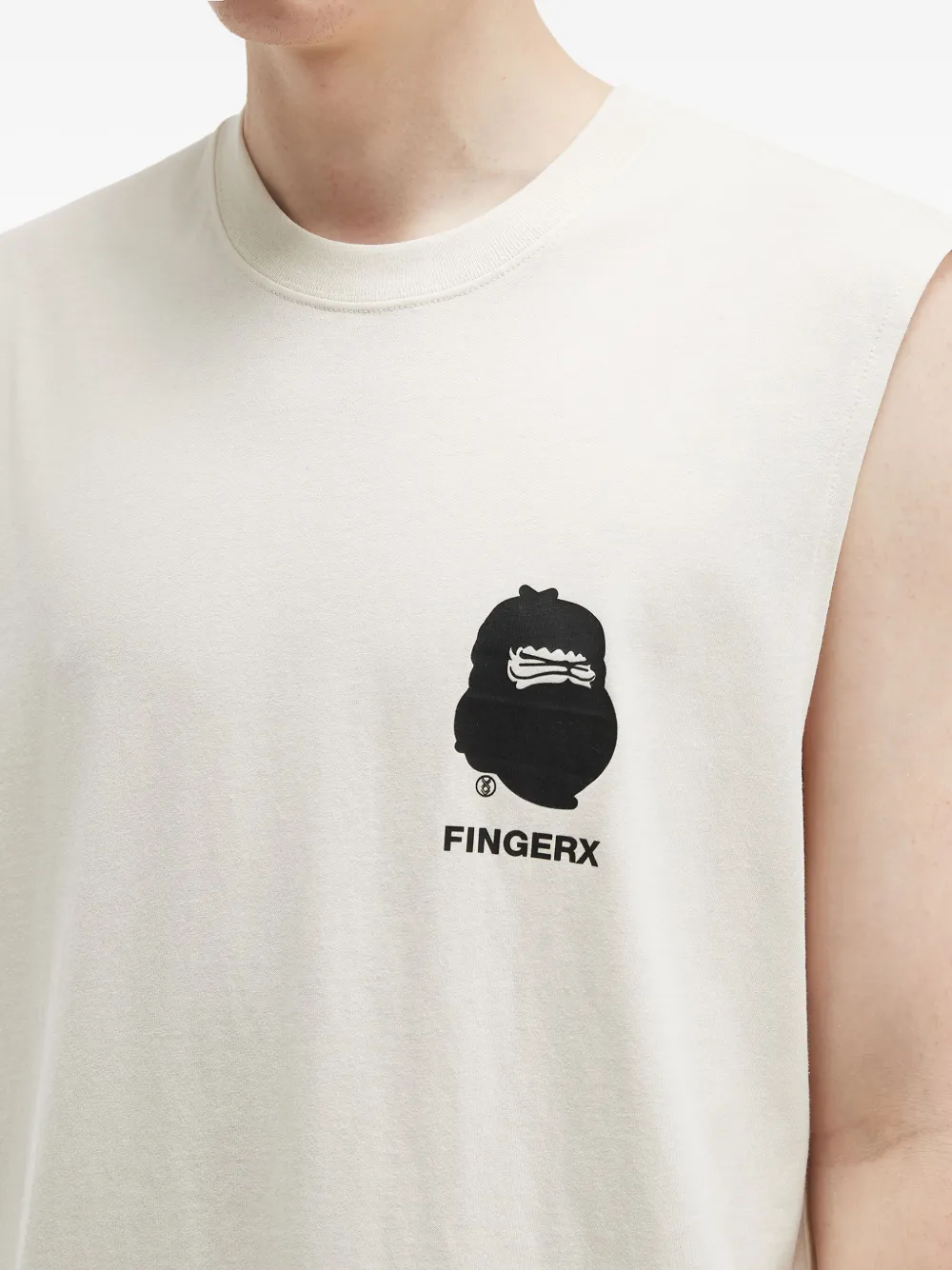 Fingercroxx Graphic-print Cotton Vest In Neutral