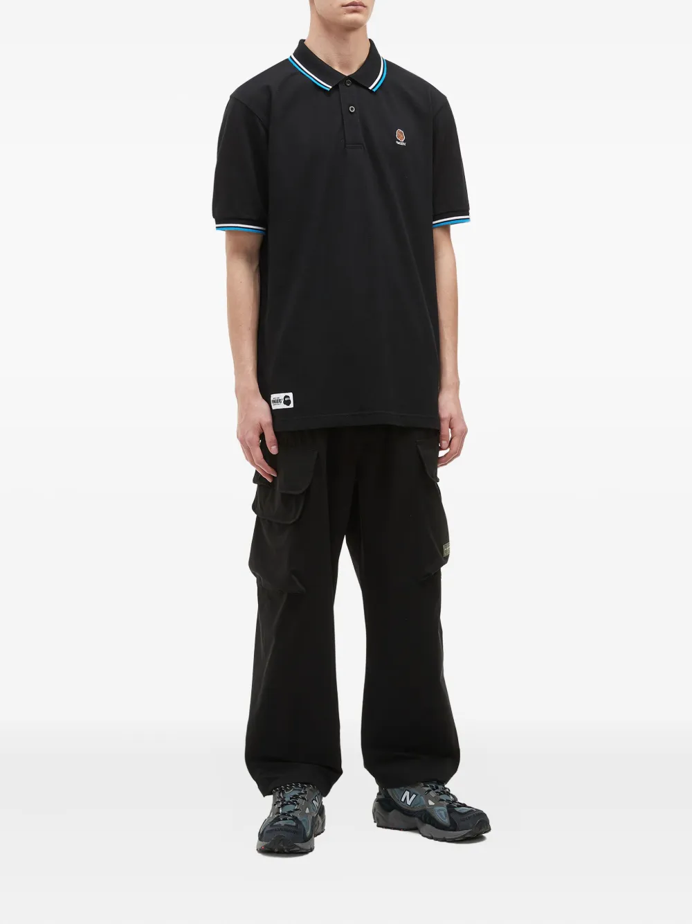 FINGERCROXX embroidered tipped polo shirt | Image 2