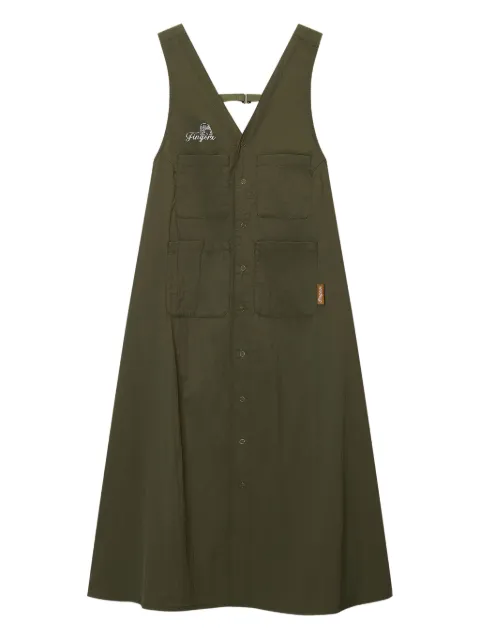 FINGERCROXX button-front pocket midi dress