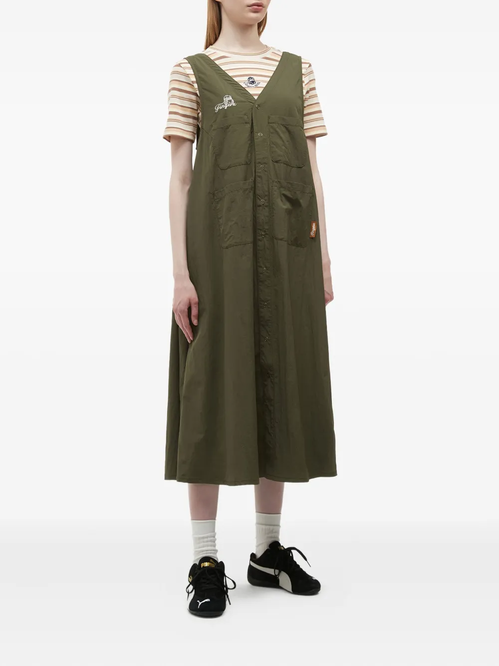 FINGERCROXX button-front pocket midi dress | Day Dresses | Image 2