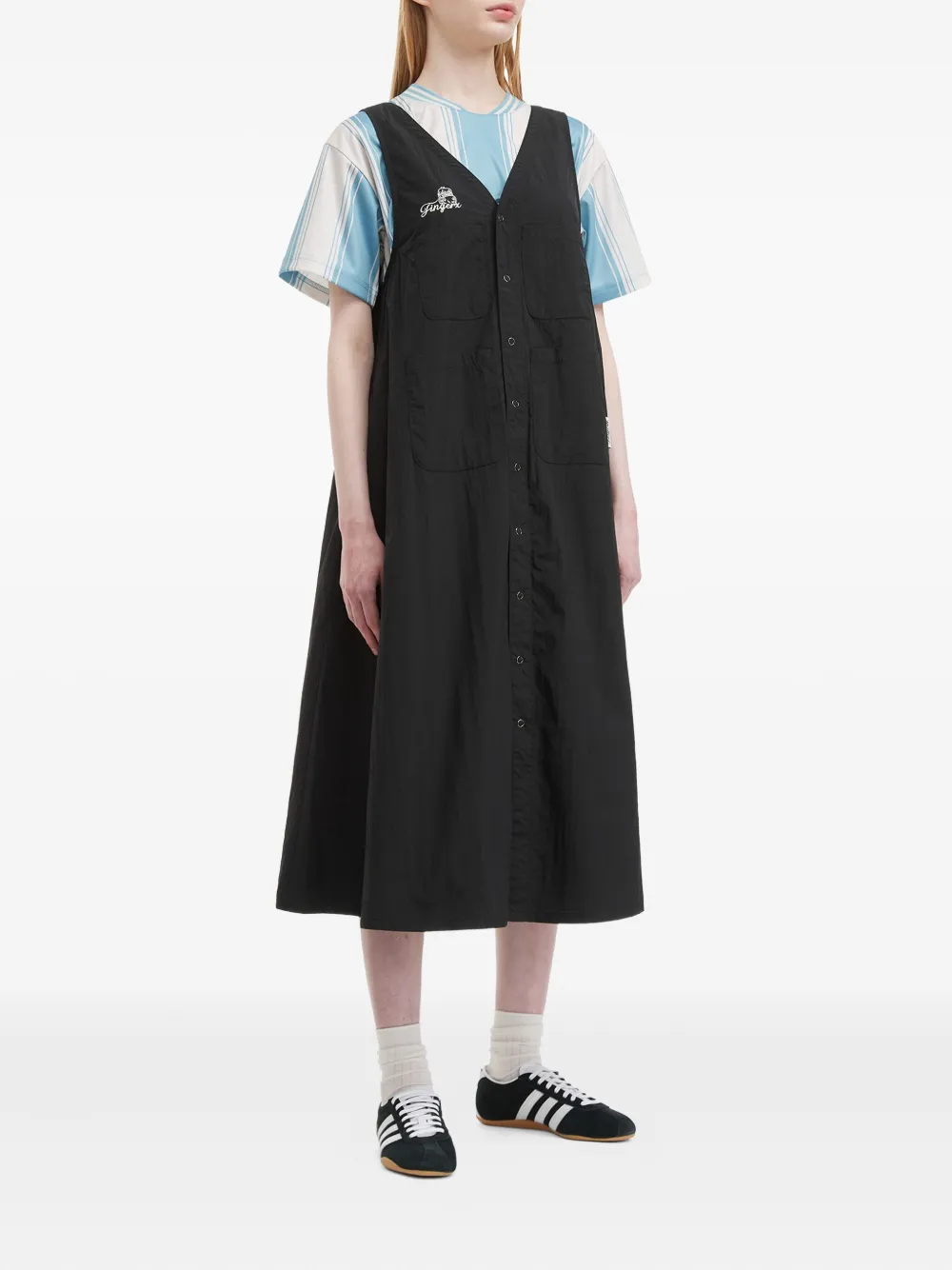 FINGERCROXX button-fastening pocket midi dress | Day Dresses | Image 2