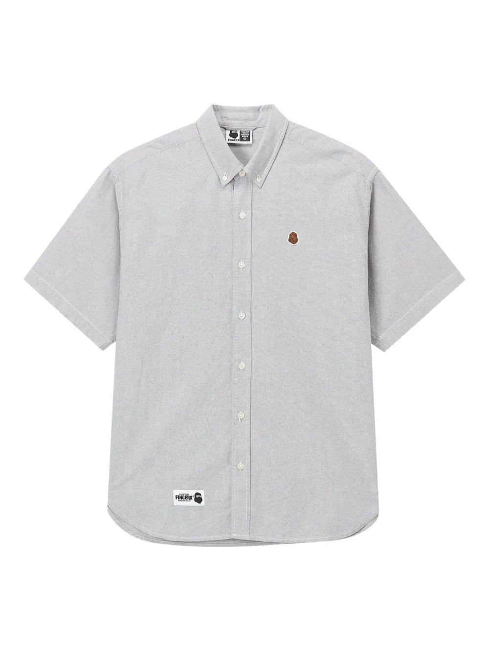 FINGERCROXX embroidered short-sleeve shirt | Grey | Image 1