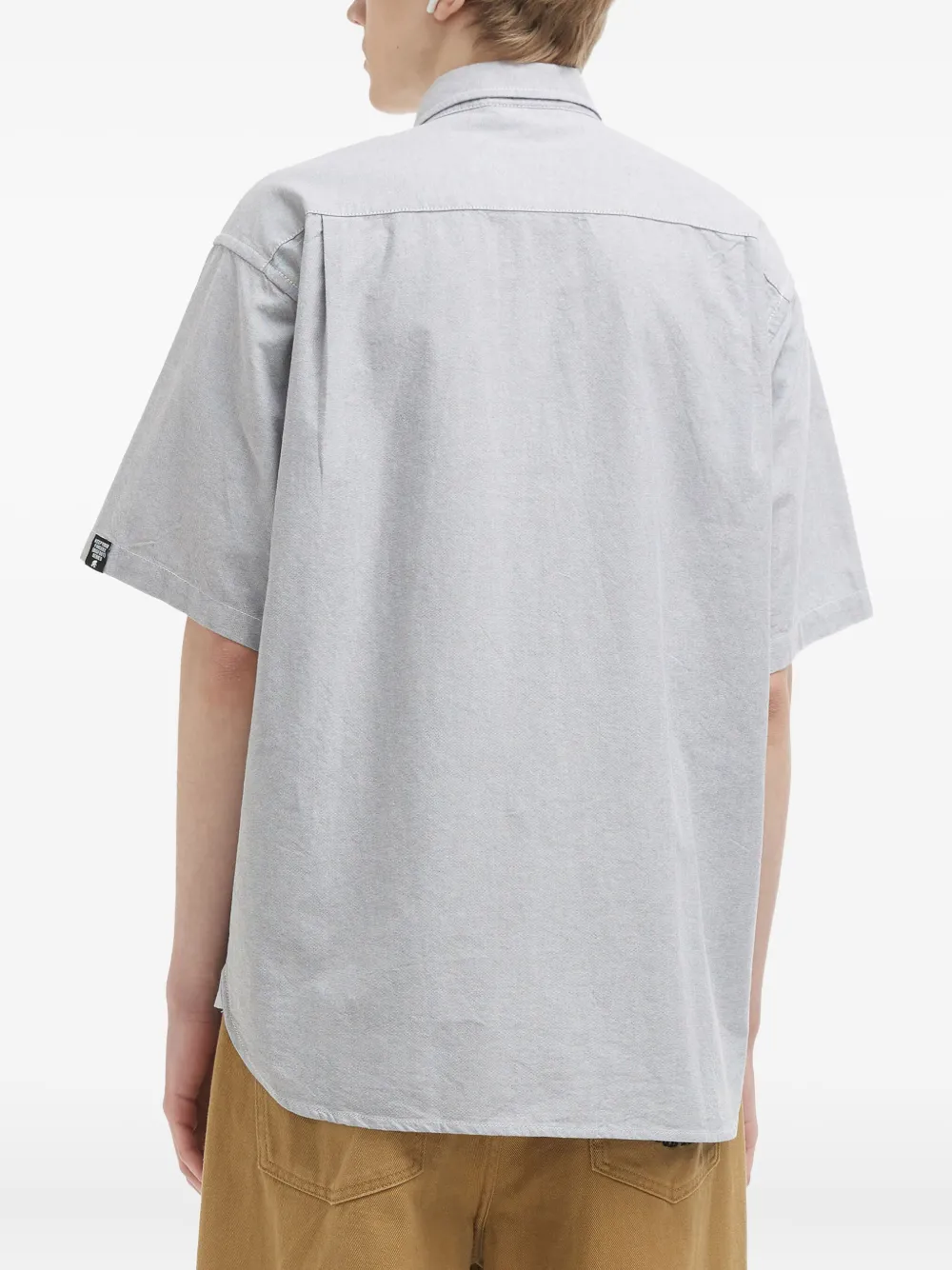 Fingercroxx Embroidered Short-sleeve Shirt In Gray