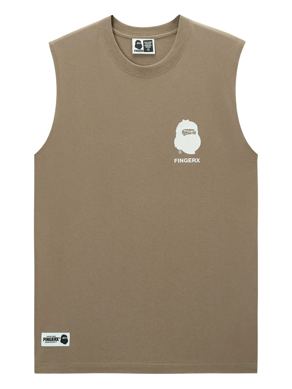 FINGERCROXX graphic-print cotton vest | Brown | Image 1