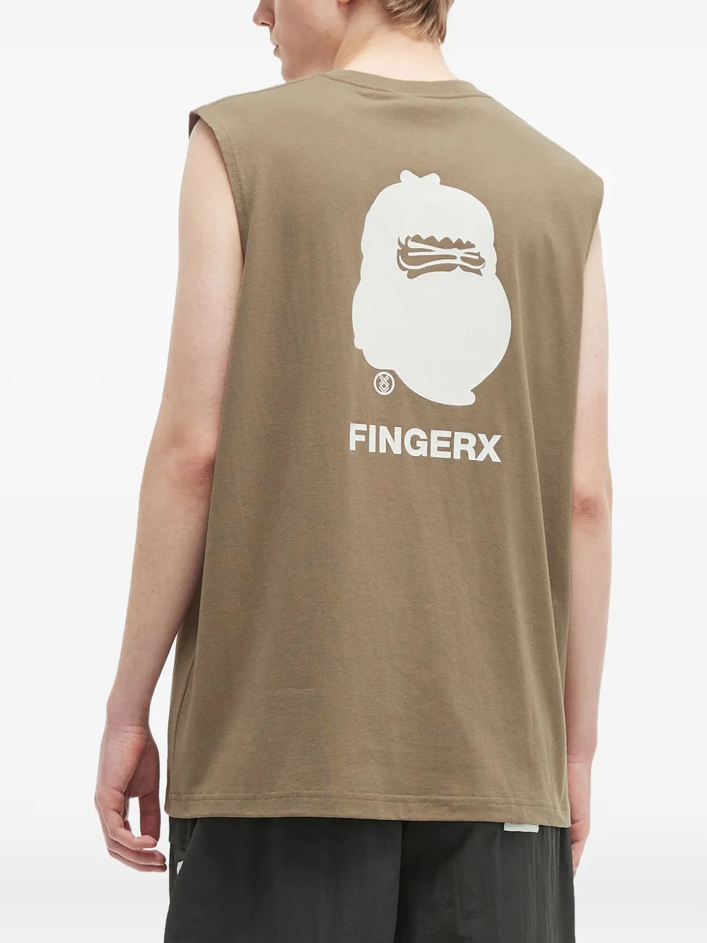Fingercroxx Graphic-print Cotton Vest In Green