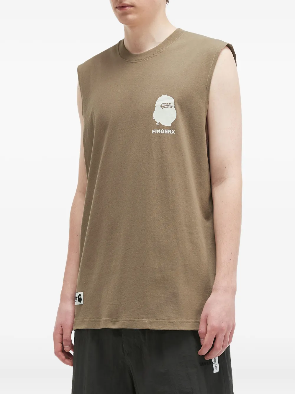 Fingercroxx Graphic-print Cotton Vest In Green