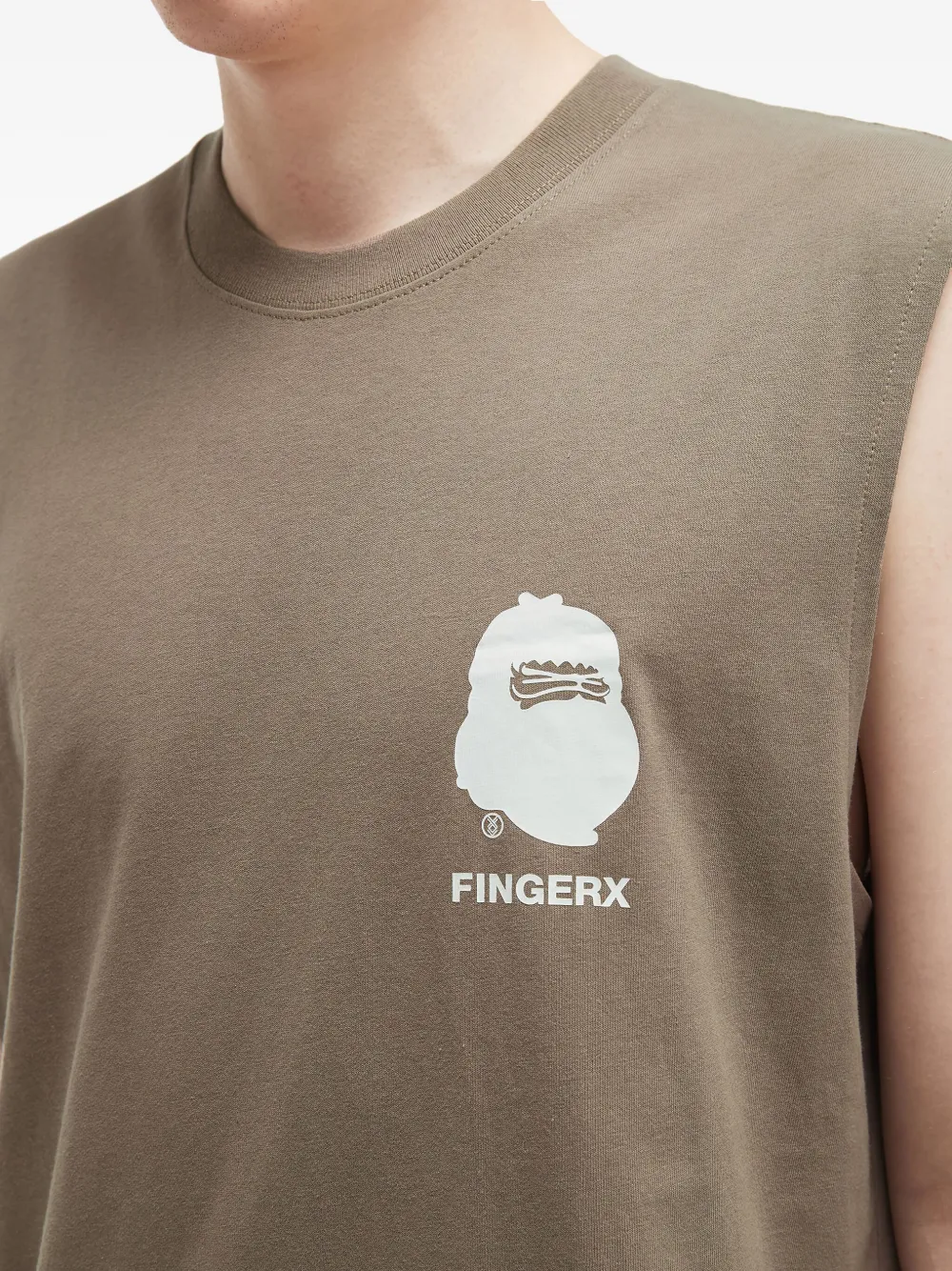 Fingercroxx Graphic-print Cotton Vest In Green