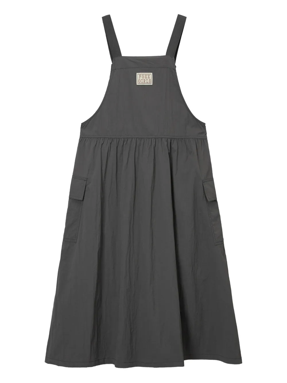FINGERCROXX Pinafore midi-jurk met zak Grijs