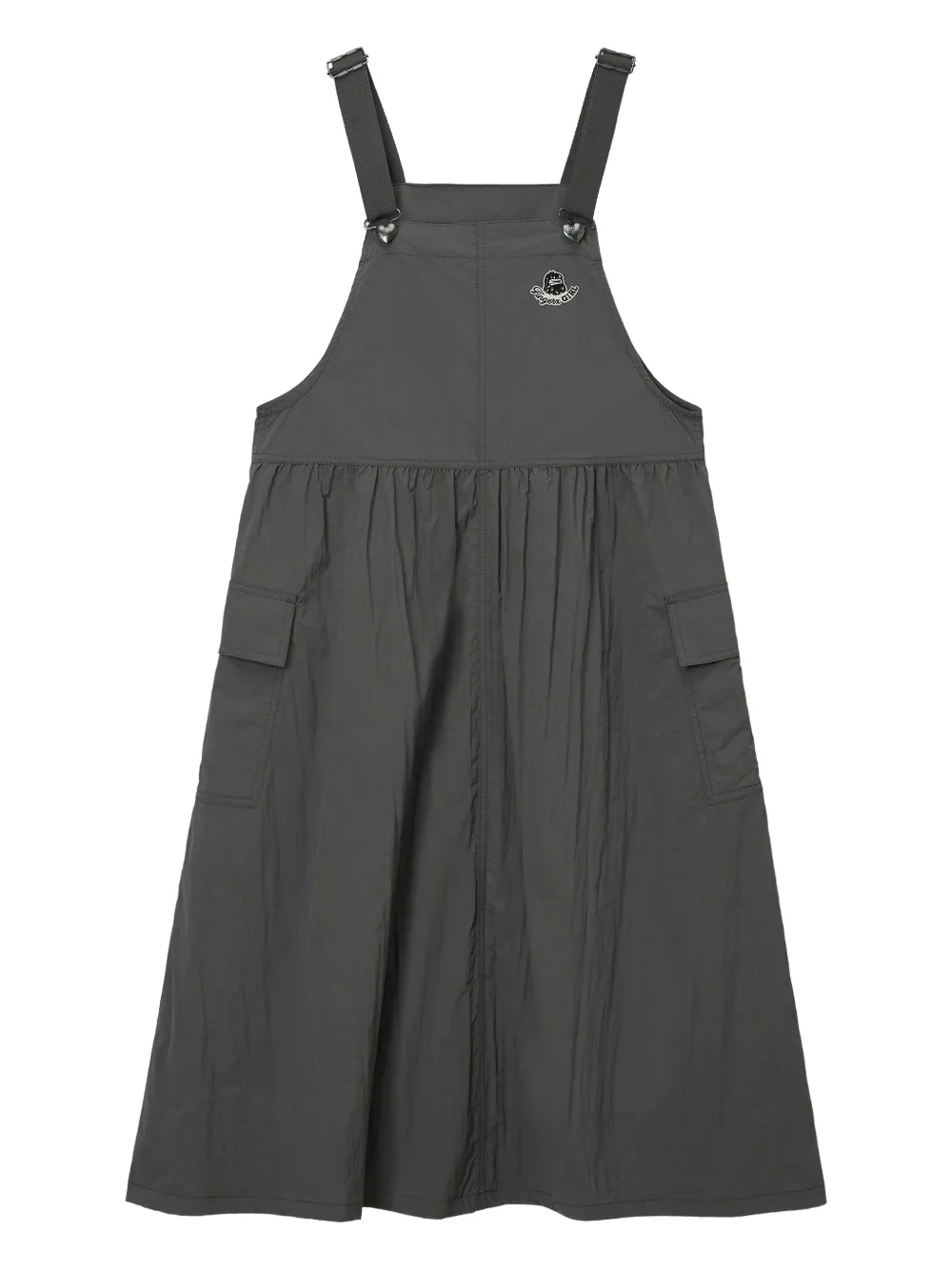 FINGERCROXX pocket pinafore midi dress | Grey | Image 1