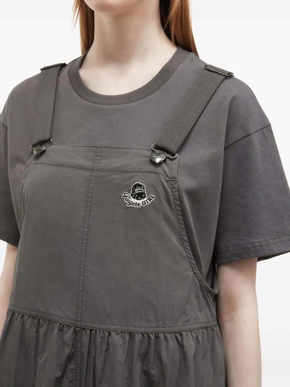 FINGERCROXX Pinafore midi-jurk met zak Grijs
