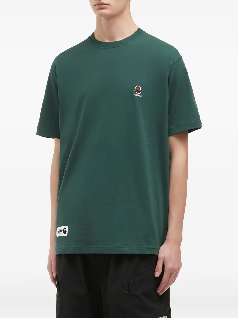 Fingercroxx Embroidered-logo T-shirt In Green