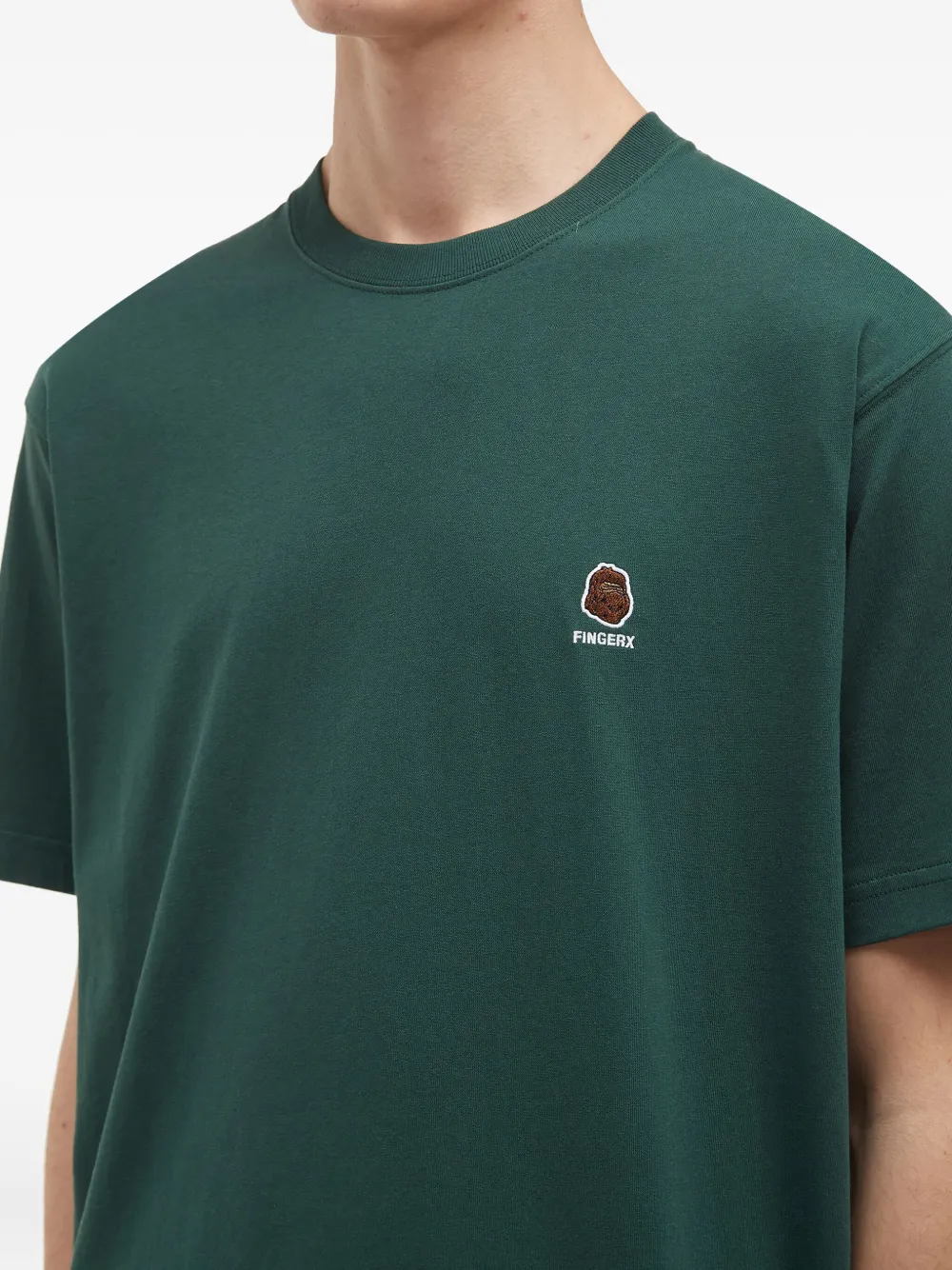 Fingercroxx Embroidered-logo T-shirt In Green