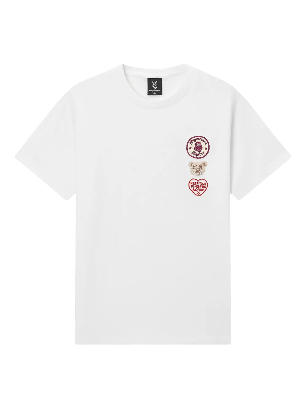 FINGERCROXX embroidered-patch T-shirt | White | Image 1