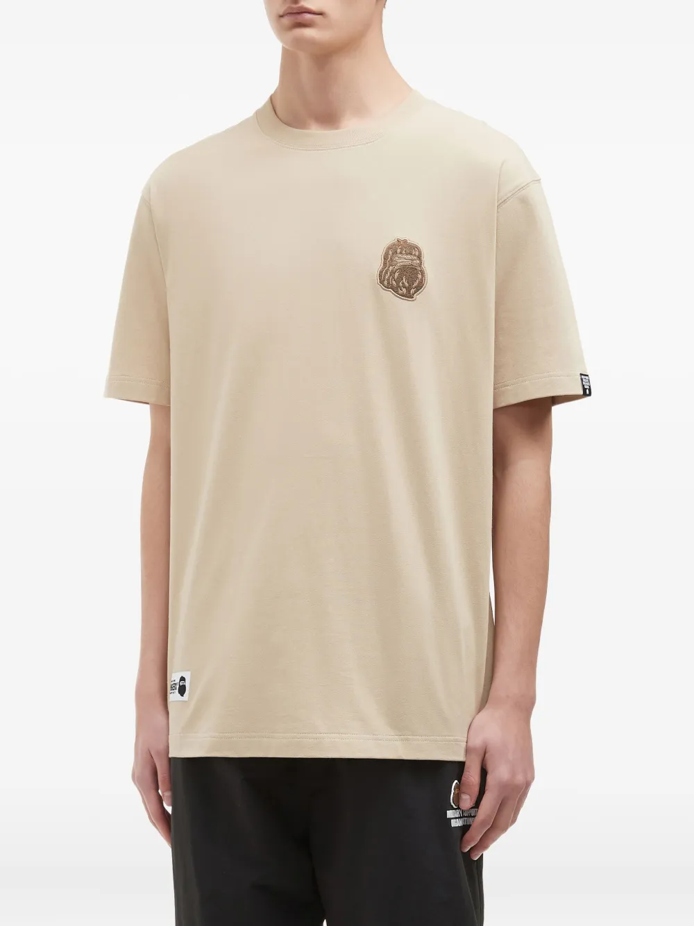 Fingercroxx Embroidered-patch T-shirt In Neutral