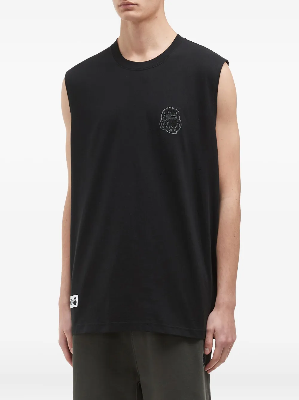 Fingercroxx Embroidered Sleeveless Vest In Black