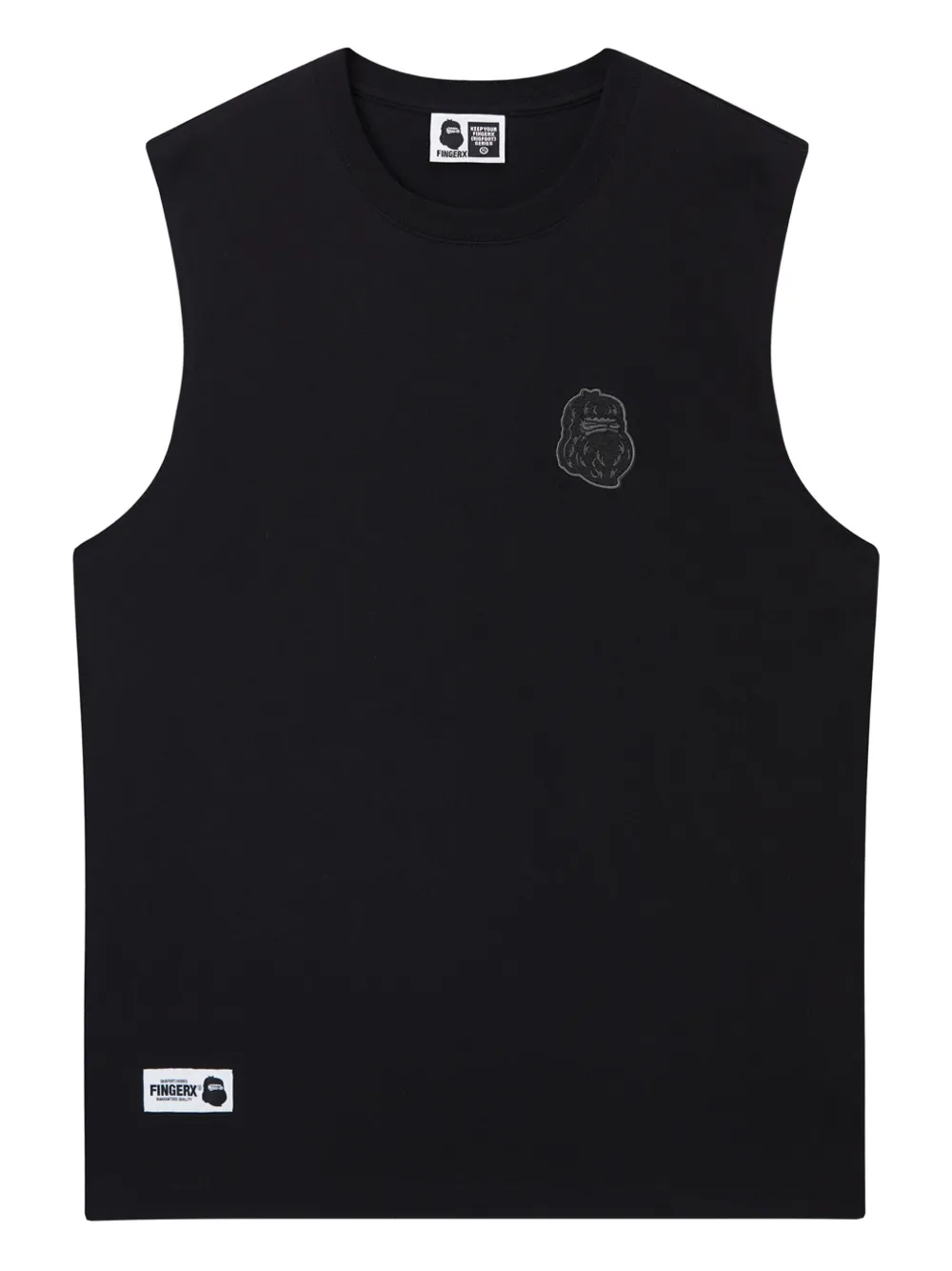 FINGERCROXX embroidered sleeveless vest | Black | Image 1