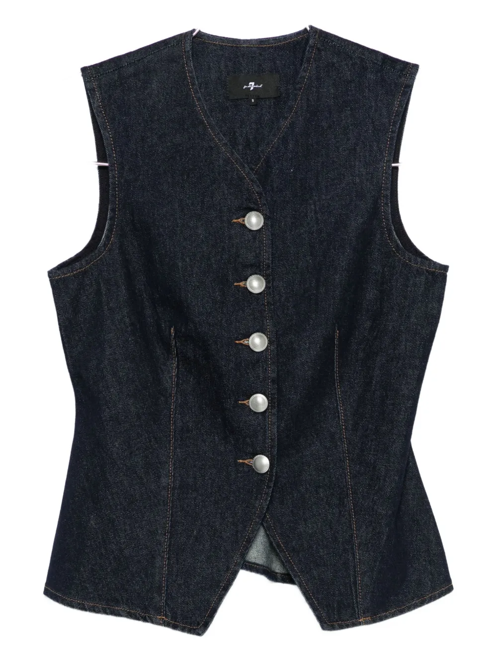 7 For All Mankind Lady button-fastening denim waistcoat | Blue | Image 1