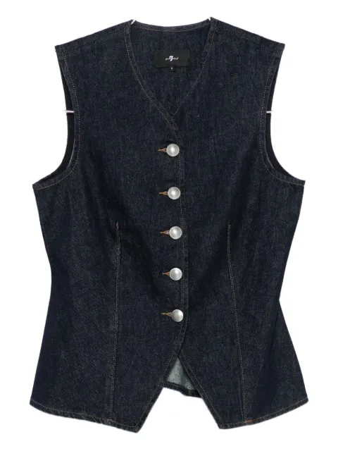 7 For All Mankind Lady button-fastening denim waistcoat