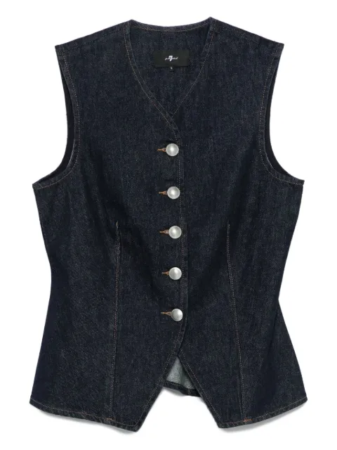 7 For All Mankind Lady button-fastening denim waistcoat