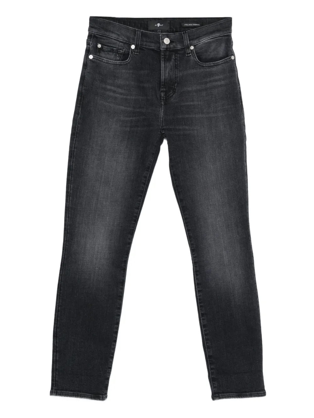 whiskering-effect jeans