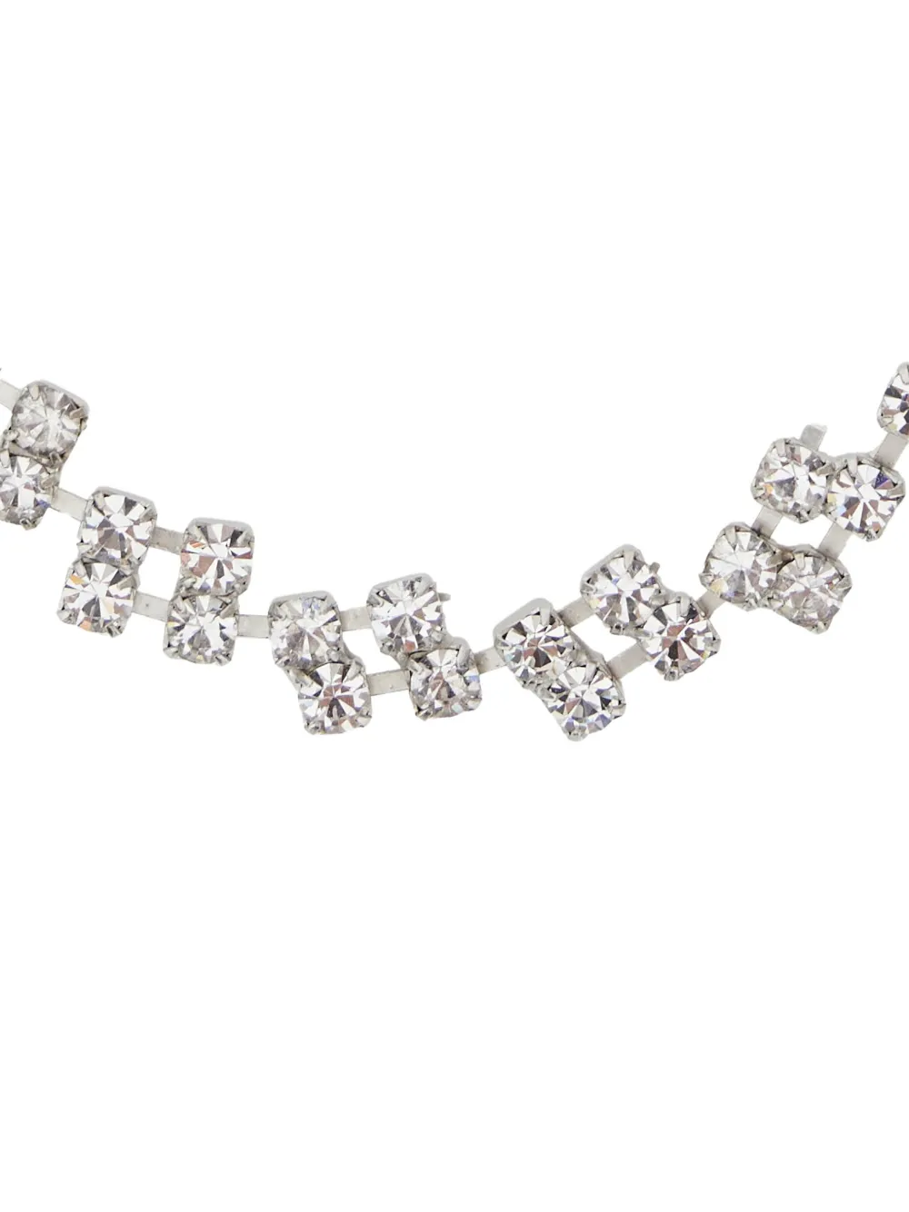 Pre-owned Forte Forte Crystal-embellished Necklace In Silver