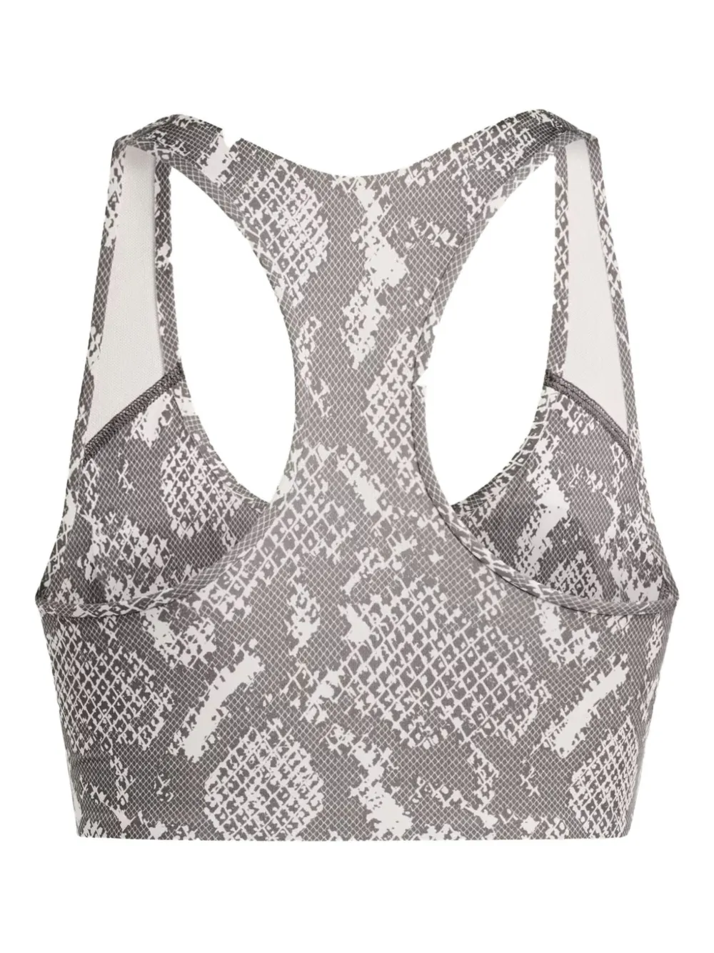 Adidas by Stella McCartney Power Impact sport-bh met racerback en slangenprint - Grijs