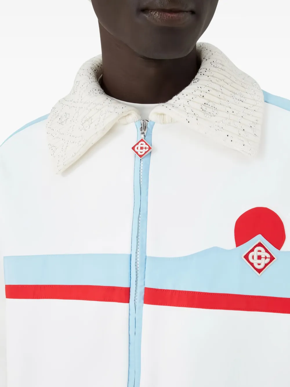 Casablanca Logo Patch Casual Jacket In White