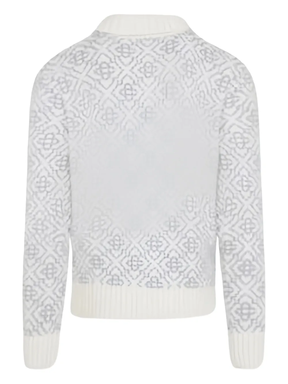 Casablanca Patterned Zip Knitwear In White