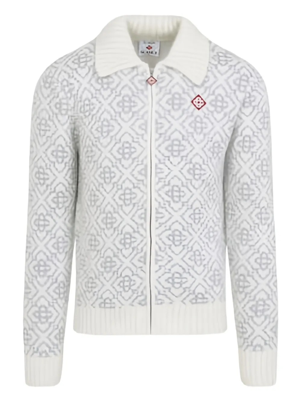 Casablanca Patterned Zip Knitwear In White