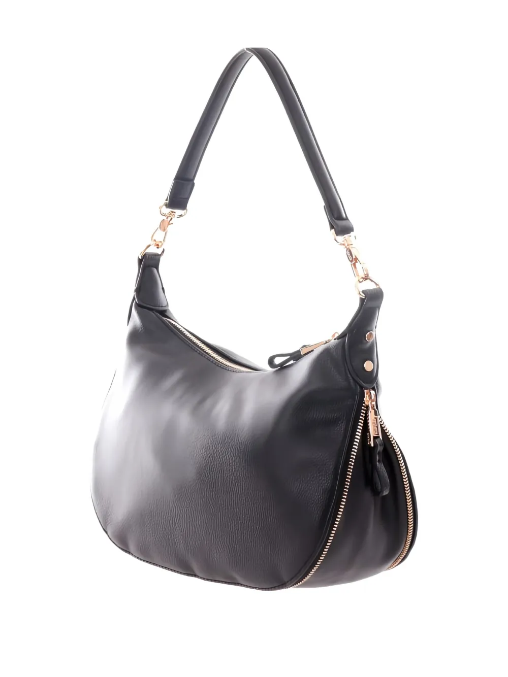 LIU JO curved zip-detail shoulder bag - Zwart