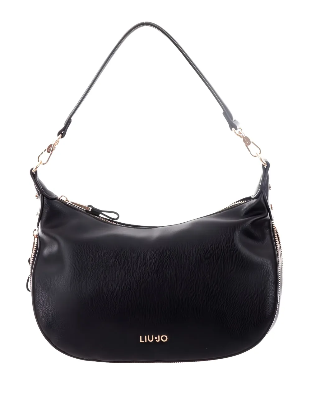 Liu •jo Curved Zip-detail Shoulder Bag In Black